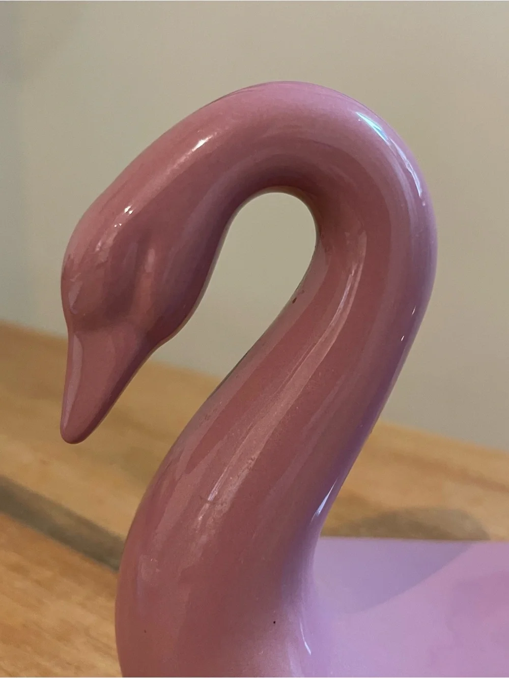 Vintage 80s Vohann of California Ceramic Swan Towel Holder Soap Dish Pink Mauve